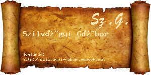 Szilvágyi Gábor névjegykártya